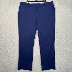 Roundtree Yorke Work Play Mens 40X32 Pants Chino Blue Performance Stretch EUC